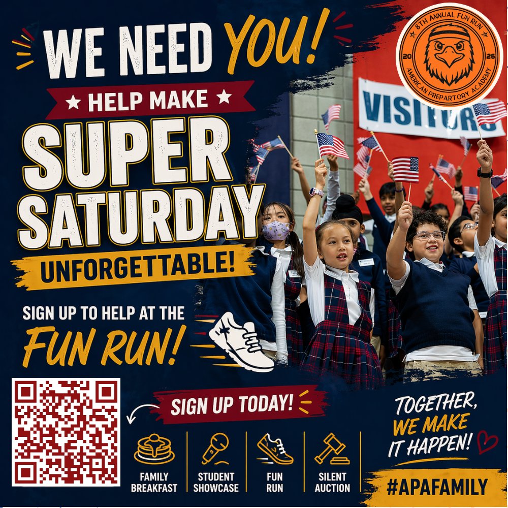 AmericanPrep_UT's tweet photo. We need you! Sign up to help at the Super Saturday Fun Run! https://t.co/uZkiSUAUyd

#apafunrun #funrun #charterschool https://t.co/t82n9C8moa