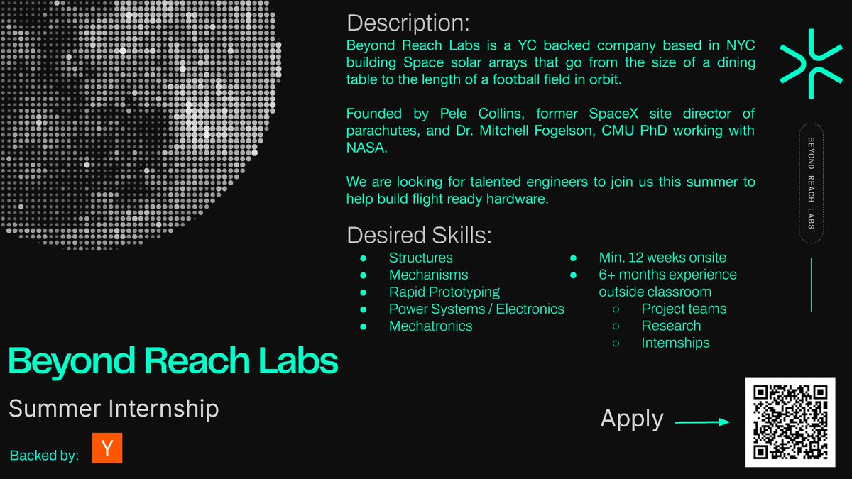 fogmb's tweet photo. @beyondreachlabs summer internship is the best opportunity to work on the largest Space problems in 2026 (literally and figuratively). 

Apply: https://t.co/VHmdDekZhG https://t.co/y5Z658FX1W