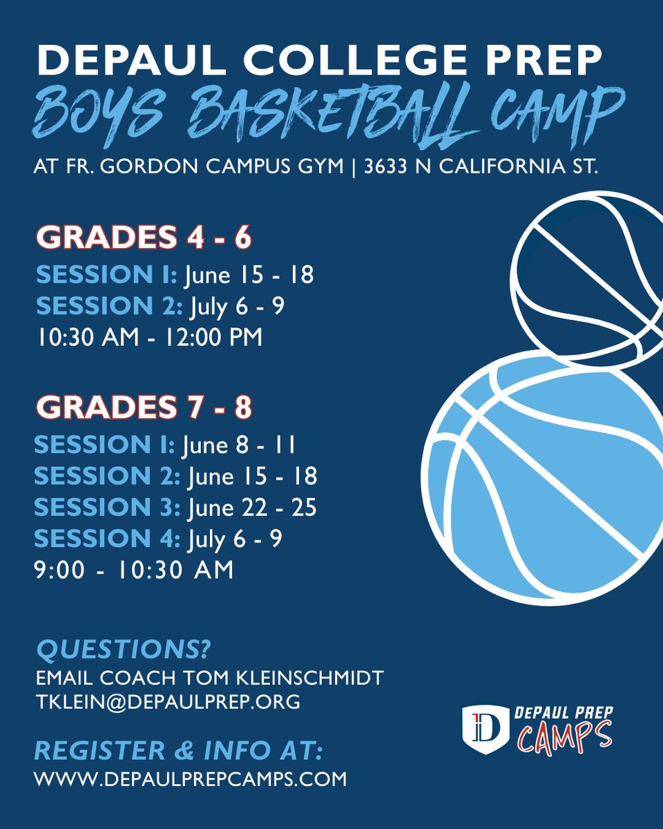 DePaulPrepMBB's tweet photo. Do you want to sharpen your basketball skills?  Please join us at DePaul College Prep Grade School Basketball Camps. Rams! https://t.co/tWaaMYYGB0
