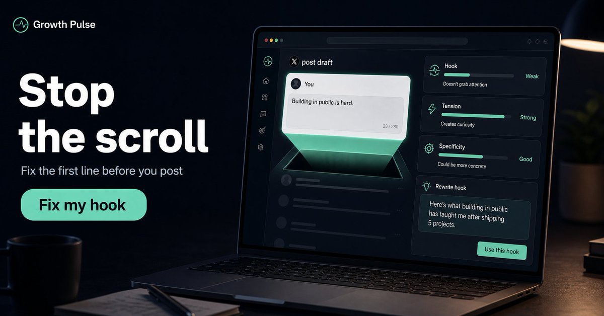 GrowthPulse_'s tweet image. From buried to 10x replies in one fix.
Free During Beta. Link in Bio. 

#AI #Growth #creatoreconomy