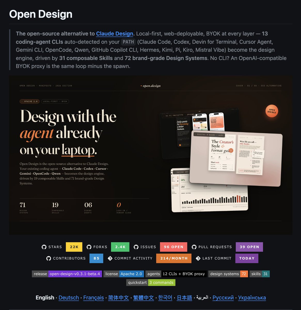 trojrobert's tweet photo. Open Design, an the open-source alternative to Claude Design https://t.co/6J5UB0FZgO