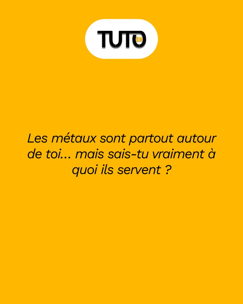 Tuto_sn's tweet photo. Fer, aluminium, cuivre, zinc… ces métaux font partie de notre quotidien sans même qu’on s’en rende compte !

Utilisés dans la construction, essentiels pour l’électricité et même indispensables au bon fonctionnement du corps humain. 

#TUTOsn #élèves https://t.co/xSpgbNtO43