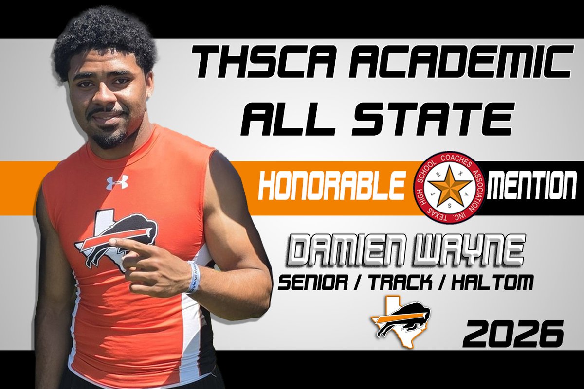 Coach_JWTucker's tweet photo. Add @THSCAcoaches Academic All State to Damien Wayne's list of accomplishments this Track Season! @BrannonJoe @CoachSwanHHS https://t.co/UAV0Ceifgm