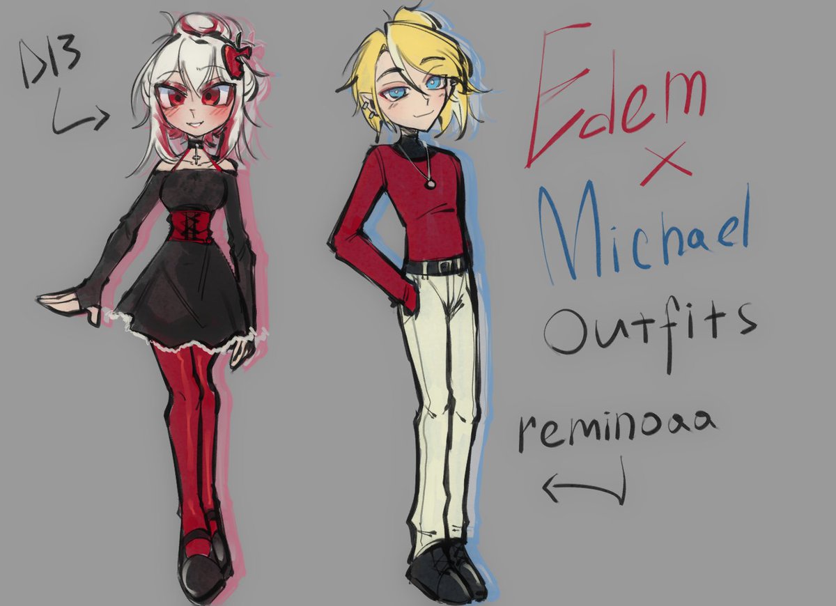 NSFW_Edem's tweet image. #HazbinHotelMichael #remiOC #HazbinHotelOC
Since I was allowed to make an animation with Michael and my character, I want to animate a dance to the song "Sia-Snowman"...
So far, there are concepts for the outfits...
This time, I'm using an after effect to make it look really nice