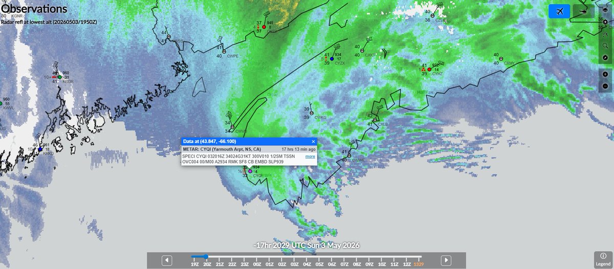 YjlWx's tweet image. Apparently, there was thundersnow at Yarmouth, Nova Scotia at the height of the storm! Dynamic cooling at work with 5C temps before and after the snowband. #nsstorm x.com/TinaComeaunews…