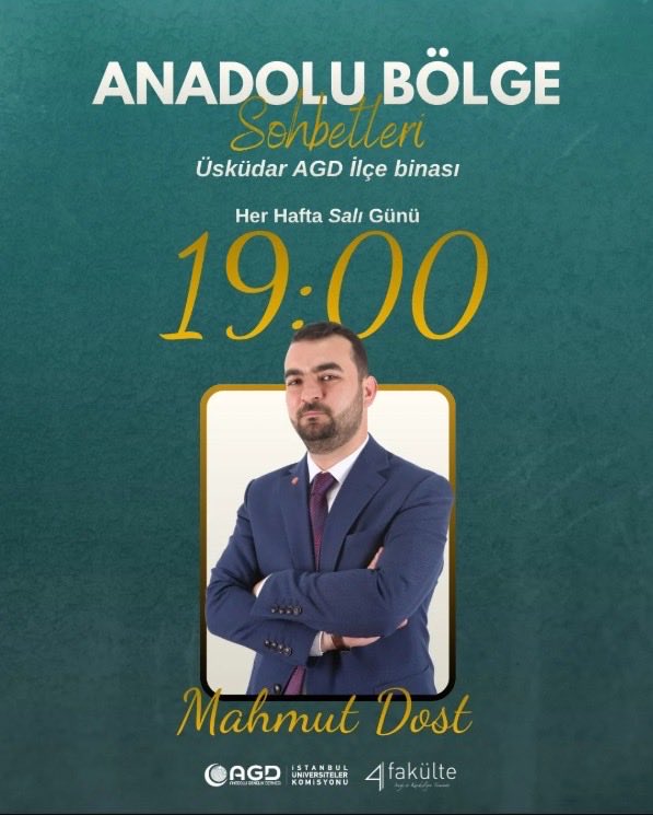 agdmedipol's tweet photo. 📚 ANADOLU SOHBETLERİ

🗣️ Mahmut Dost
🗓️ Her Hafta Salı
🕖 19.00
📍 Üsküdar AGD https://t.co/8fCn7cWGNY