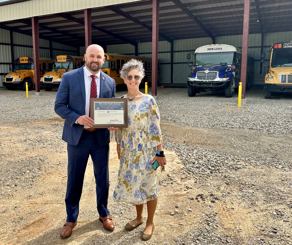 RD_Oklahoma's tweet image. Congratulations to New Lima Public Schools on their Oklahoma USDA Community Facilities grant that purchased a new bus barn for the school vehicles! #Rural