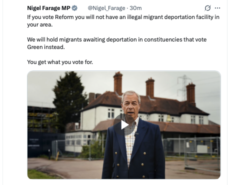 LondonPehwb's tweet image. #Farage clearly didn't want to reveal this new chilling policy akin to setting up concentration centres - the need for Thursday's electorate to be on top of the detail before they visit the polling booths 🤞

#Medialiteracy
