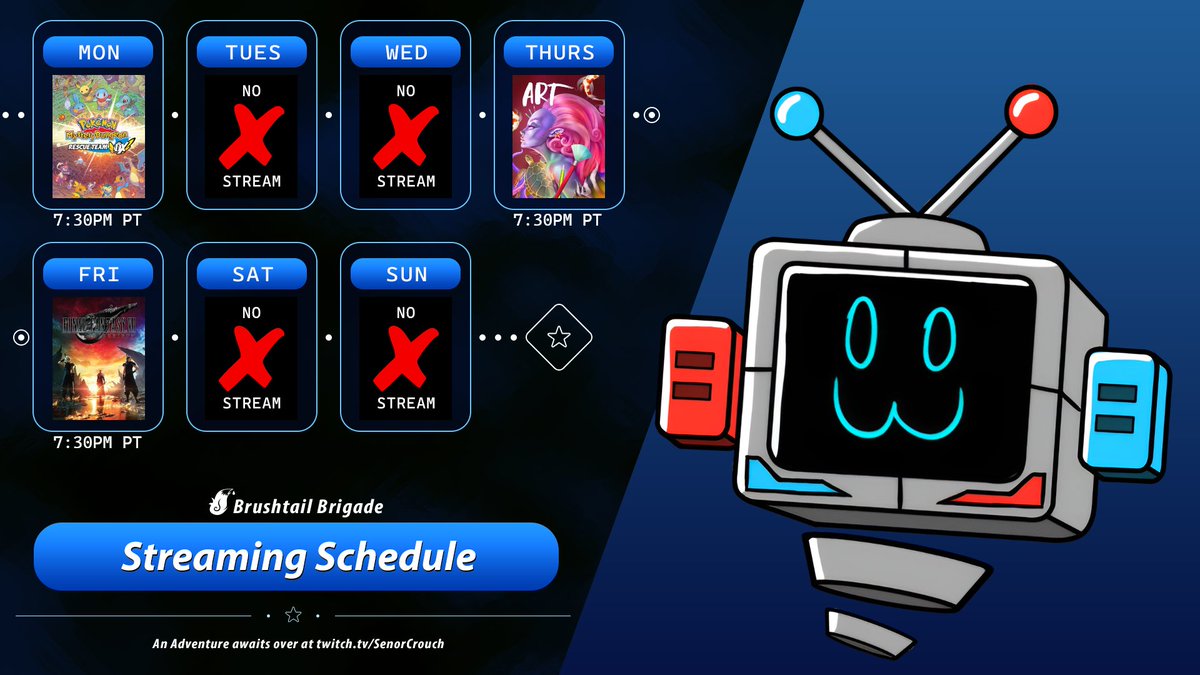 SenorCrouch's tweet photo. 🛠️ Haywire Submind // Schedule Deployment: Complete
Bring your Guild Card to sign in, the missions are set!
☑️ Deployment Times
☑️ LoafQuest Monster Hunts
☑️ State of the Art Alerts
#Twitch #Furry #VTuber #SAMMI https://t.co/E7Spu2dNZI