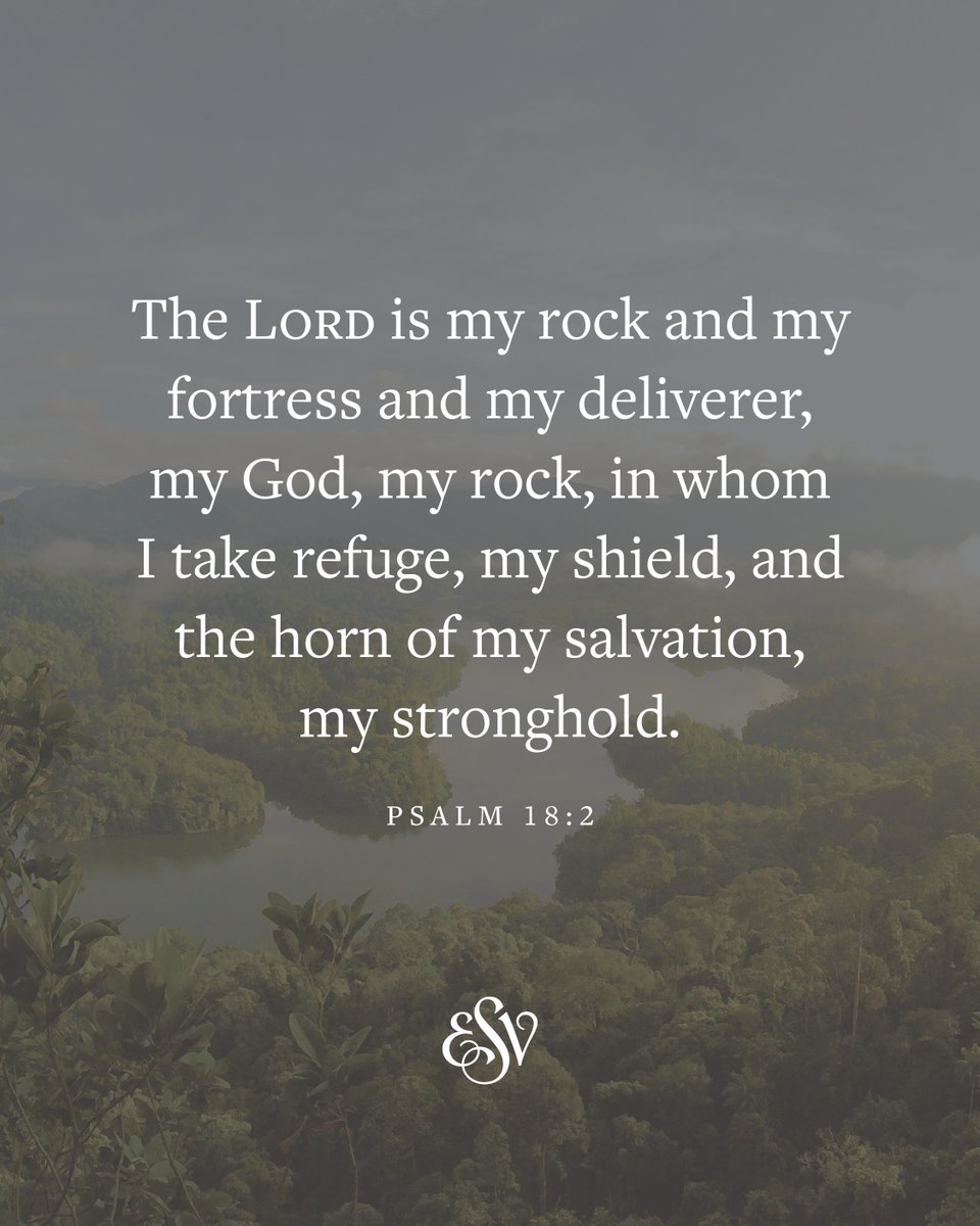 crossway's tweet image. Psalm 18:2

Send this to someone who needs this truth 📲

#ESV #Bible #VerseoftheDay #Psalm