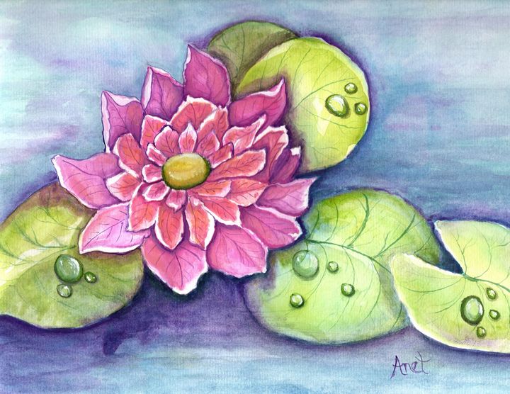 AnnetteSpenner's tweet photo. Art of the Day! "Drifting Water Lily". Buy at: https://t.co/ajTF6Pi9xG https://t.co/48rIX5DNAZ