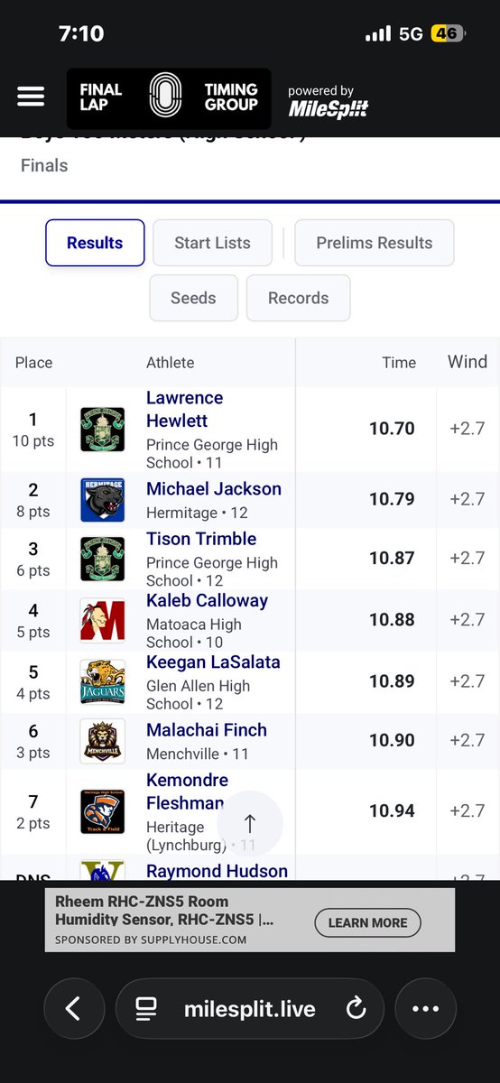 KalebCallowayy's tweet photo. I had a long but great day at the 3rd annual Queen Harrison Track Classic invitational. A day full of blessing getting a new pr in the 100 and breaking 2 school records. Much more to come.

100 - 10.88 (11.05 in prelims) 
SMR *400* - 48.50 split at third leg 
Mixed relay - 3:45 https://t.co/TFllSBriqv