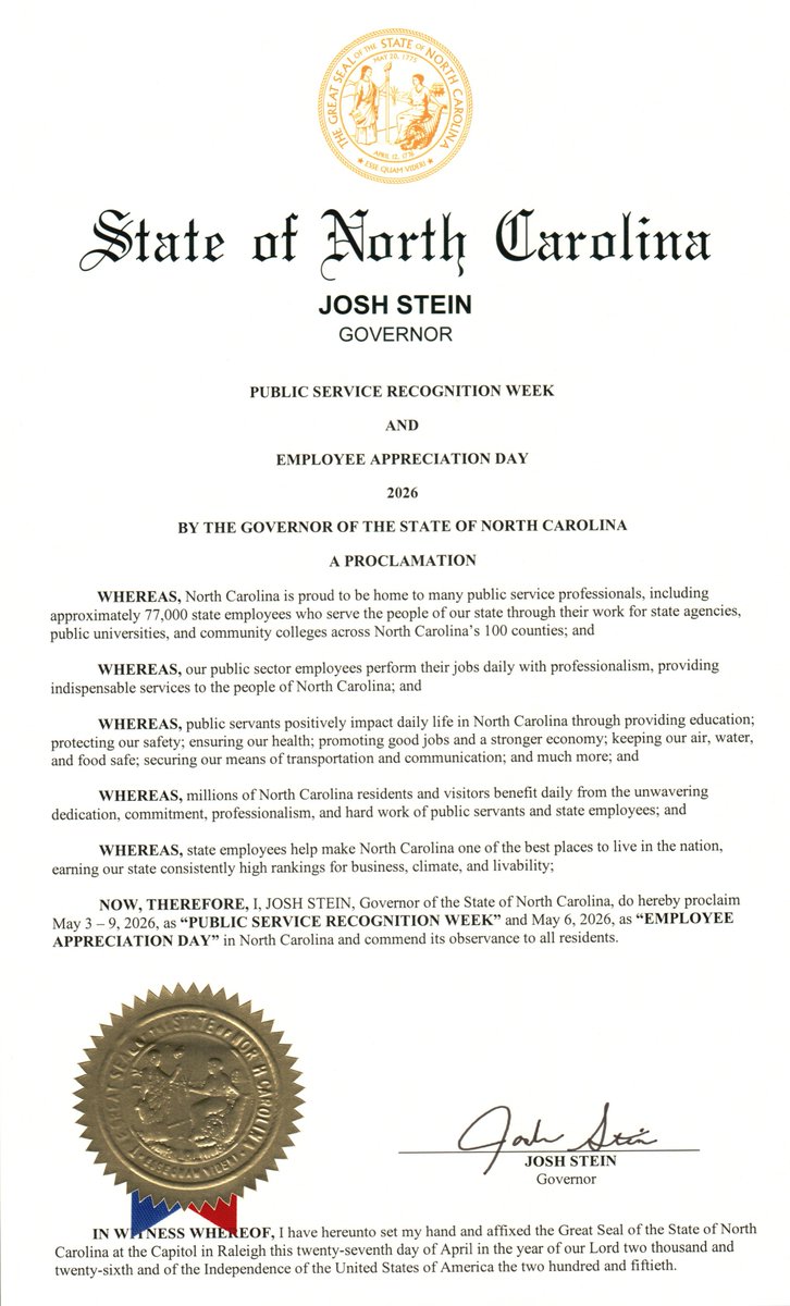 ncworkforce's tweet photo. Happy #PublicServiceRecognitionWeek! We appreciate the dedicated, talented public servants on our team, while we also are proud to help jobseekers find their own opportunities to serve. Check out the many public service job postings on https://t.co/r58ahhzlbx! #NCWorks https://t.co/nGoV9M5Wef