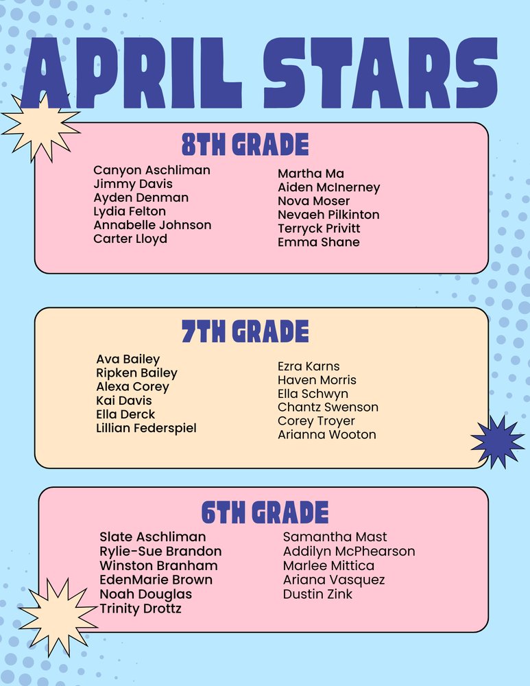 Norwell_MS's tweet photo. April STARS https://t.co/wL0kaN2e6N https://t.co/YDFpFBGtcy