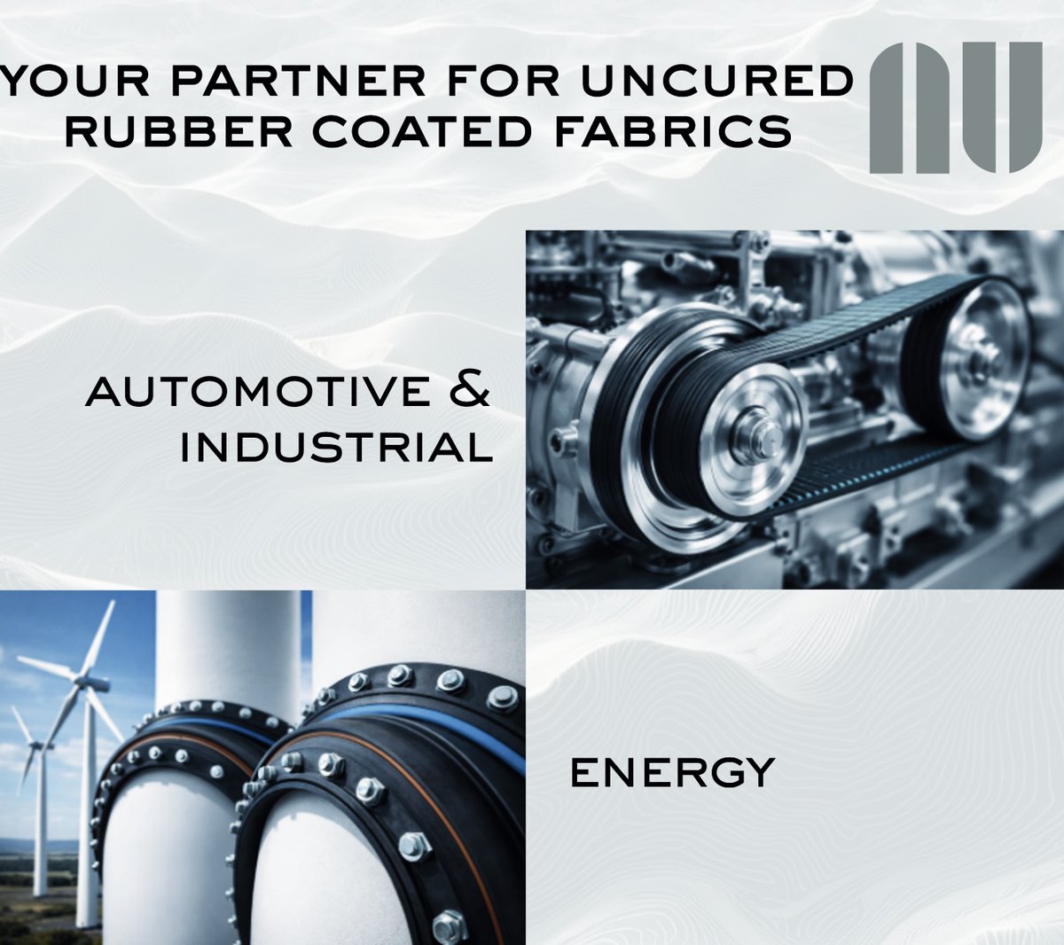 NovuraniaSpA's tweet photo. High quality uncured fabrics with special production techniques &amp; machines ensuring smooth,wrinkle-free surface,uniform power transfer &amp; enhanced durability.
#transmissionbelts #industrialbelts #timingbelts #vbelts #automotive #rubbercoatedfabrics #packedseals #oilbooms #fuelcell https://t.co/OIvGjFPexO