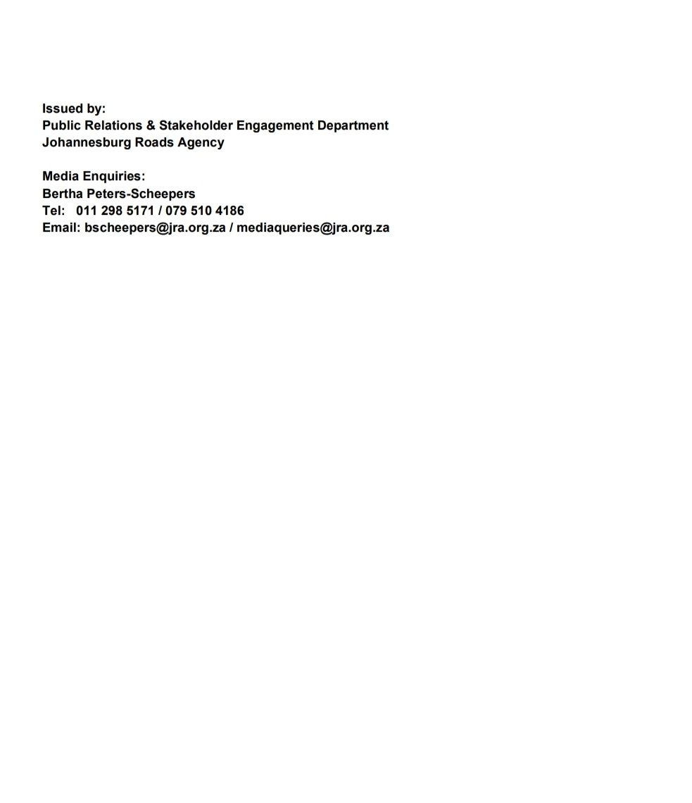 Joburg Roads Agency tweet media