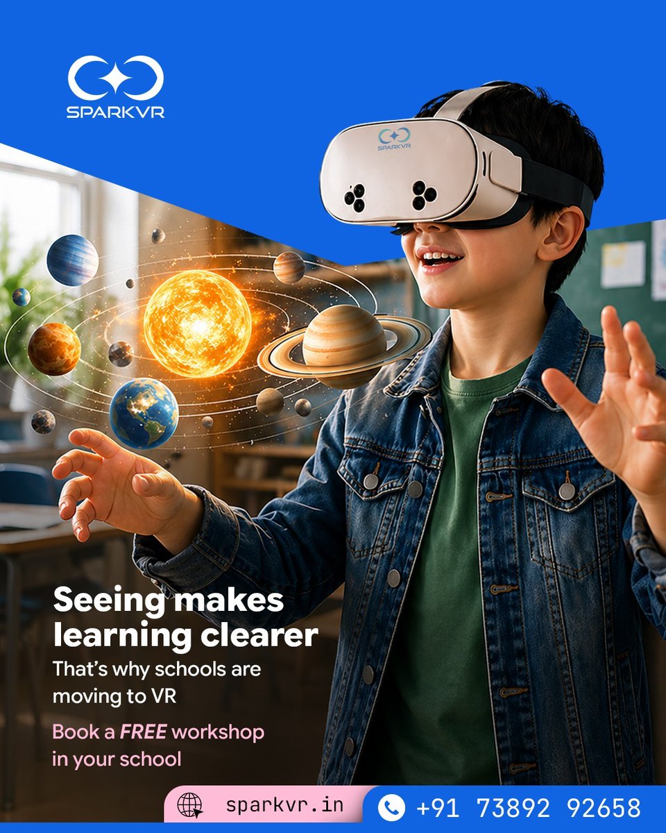 sparkvr22's tweet photo. Seeing changes everything.

With SparkVR, learning becomes visual, immersive and easier to understand. Students engage more, retain better and perform with confidence.

👉 Book a FREE workshop today
..
#virtualrealityeducation #virtualrealityworld #vrlab #éducation #vr #SparkVR https://t.co/dqgVqUh07i