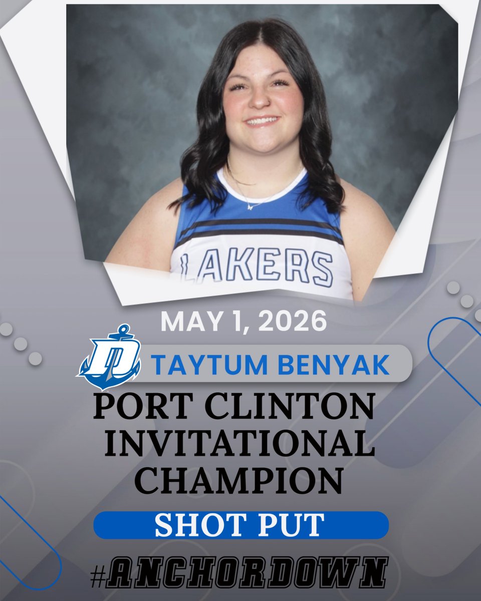 DanburyMrMiller's tweet image. Congratulations to Taytum Benyak for winning the shot put at the Port Clinton Invitational on Friday with a put of 36'6.25".  Great job Taytum! #excellence