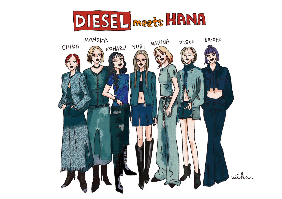 LSAarendelle's tweet image. ブランドアンバサダー就任おめでとう👖
#HANA_fanart 
#DIESEL