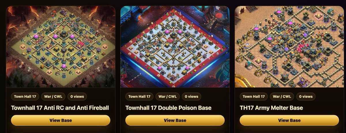 COCBaseVault's tweet photo. New TownHall 17 Bases for CWL
Get it here and make sure to follow for future bases
Please Like and Retweet, it's much appreciated
https://t.co/9t8oJ73ebh
#clashofclans #baselayout #coc https://t.co/GUIovtyVUd