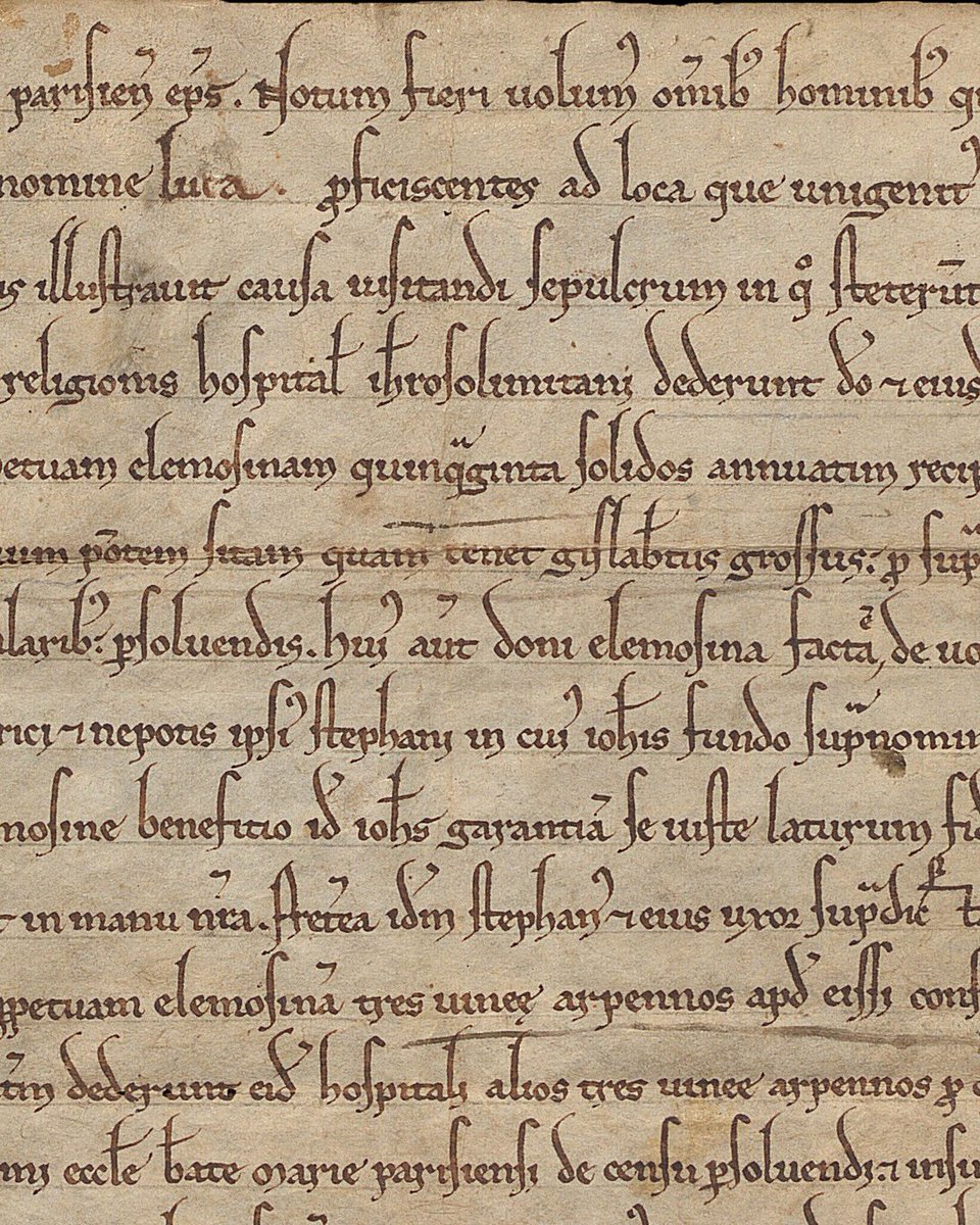 latineast's tweet photo. In 1176, Maurice de Sully, Bishop of Paris, confirmed the donation of a house near the Petit-Pont in Paris and several vineyards made by Stephen of Meudon and his wife Lucy, who set out for Jerusalem “causa visitandi sepulcrum”. https://t.co/qOlHNbXFhE