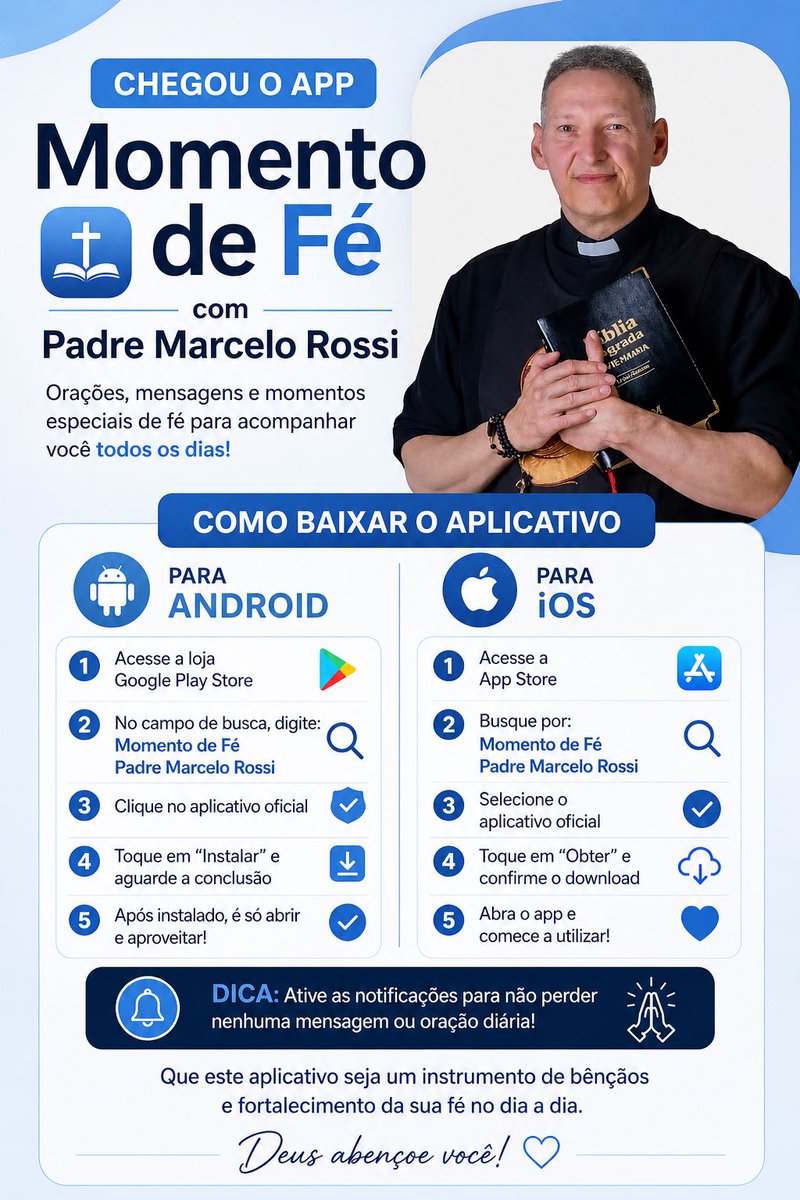 pemarcelorossi's tweet image. Amados 
Vocês podem acompanhar o PROGRAMA MOMENTO DE FÉ ao vivo pelo APP (aplicativo gratuito)!
Um jeito fácil de EVANGELIZAR!!!
Formiguinhas 🐜🐜🐜 de JESUS vamos compartilhar juntos 🤗
#app #spotify #jesus 
#familia #amigos 
“ABENÇOADO MOMENTO DE FÉ 🙏
QUE NOS MANTÉM EM PÉ 🙌”