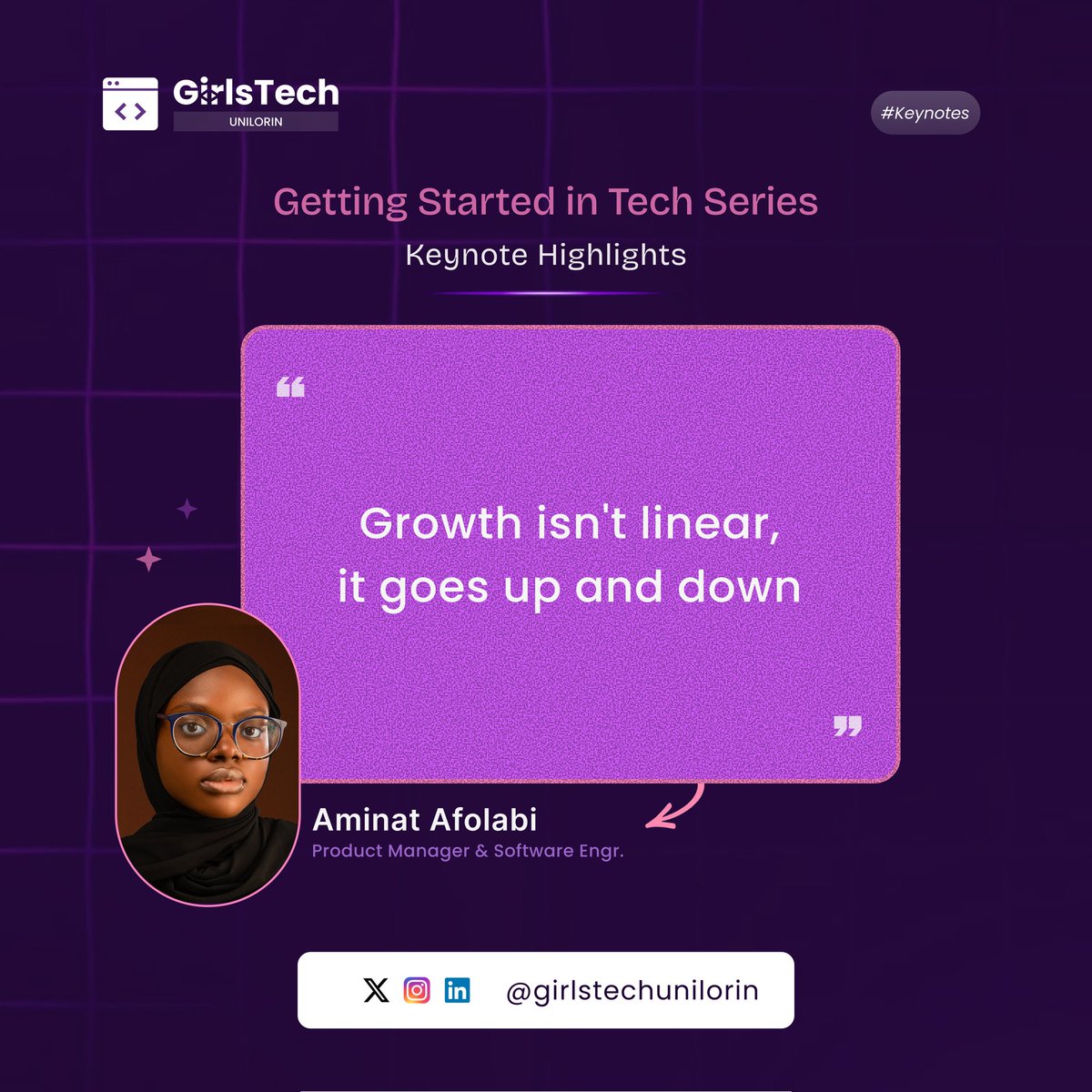 Girlstech_UIL's tweet photo. So, remember that you’re not late, but you’re just figuring it out, and that’s exactly where you’re supposed to be. Then, you can fly! 

#GirlsTechUnilorin #NavigatingTech 
#GirlsinTech
 #TechJourney #TechIsForEveryone https://t.co/CKllsChLvt