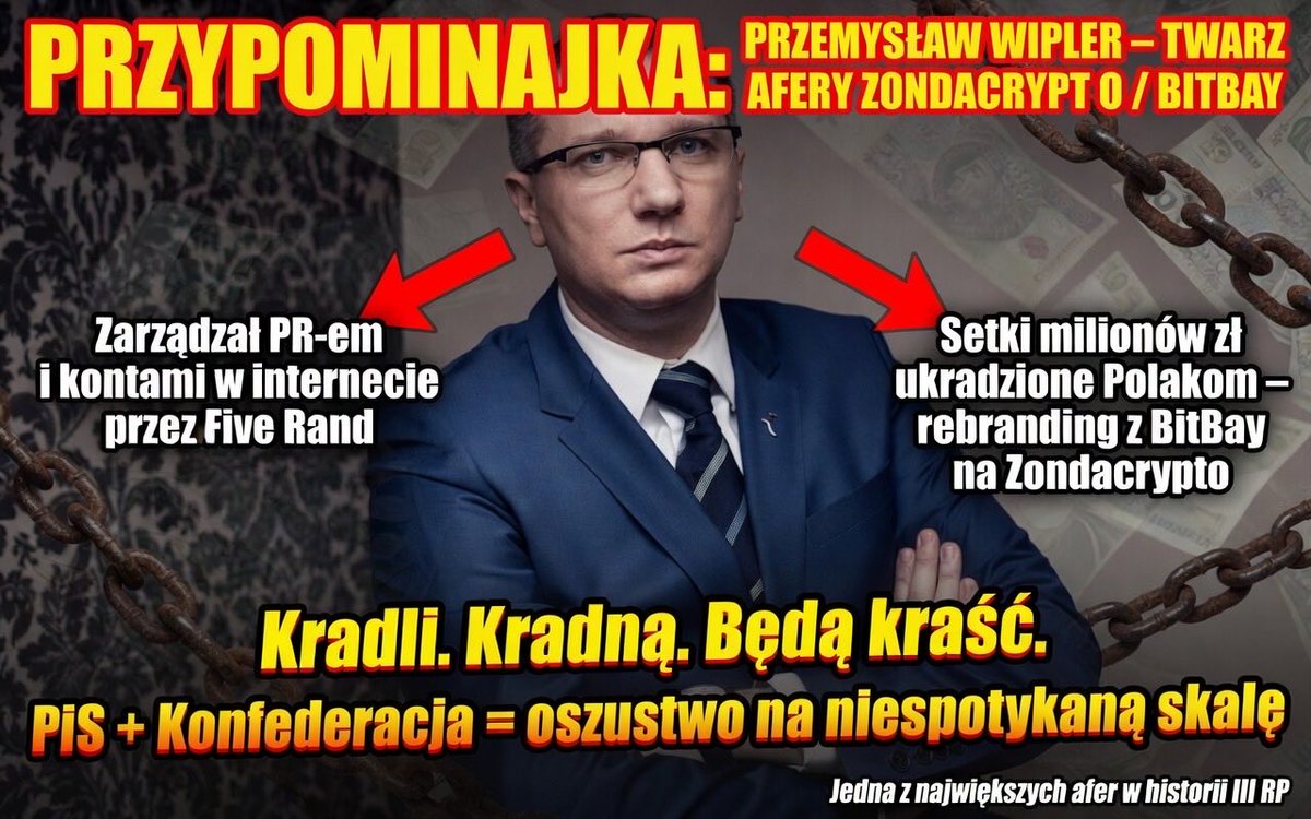 Słuchajcie, bo to nie jest żaden tam drobny skandalik, o którym można zapomnieć po dwóch dniach – to jest Przemysław Wipler, twarz Konfederacji, ten sam gość z poważną miną i skrzyżowanymi ramionami, który przez swoją firmę PR Five Rand przez lata zarządzał komunikacją, kontami w