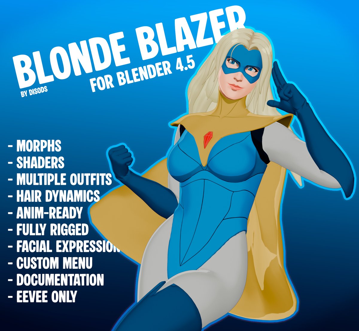 DiS0DS's tweet photo. Don't know why but patreon makes Blonde Blazer preview blurry... 

#BlondeBlazer #Dispatch #Blender #dispatchfanart https://t.co/Uz3iHaQWon