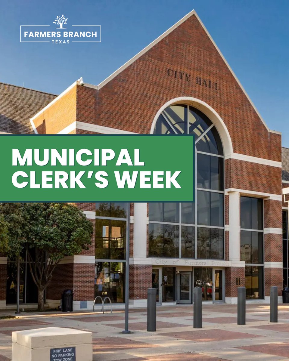 FBTX's tweet photo. Happy Municipal Clerks Week! 🎉

We appreciate the commitment, care, and precision of the professionals who keep our city moving forward day after day. https://t.co/E0ObAc0yHT