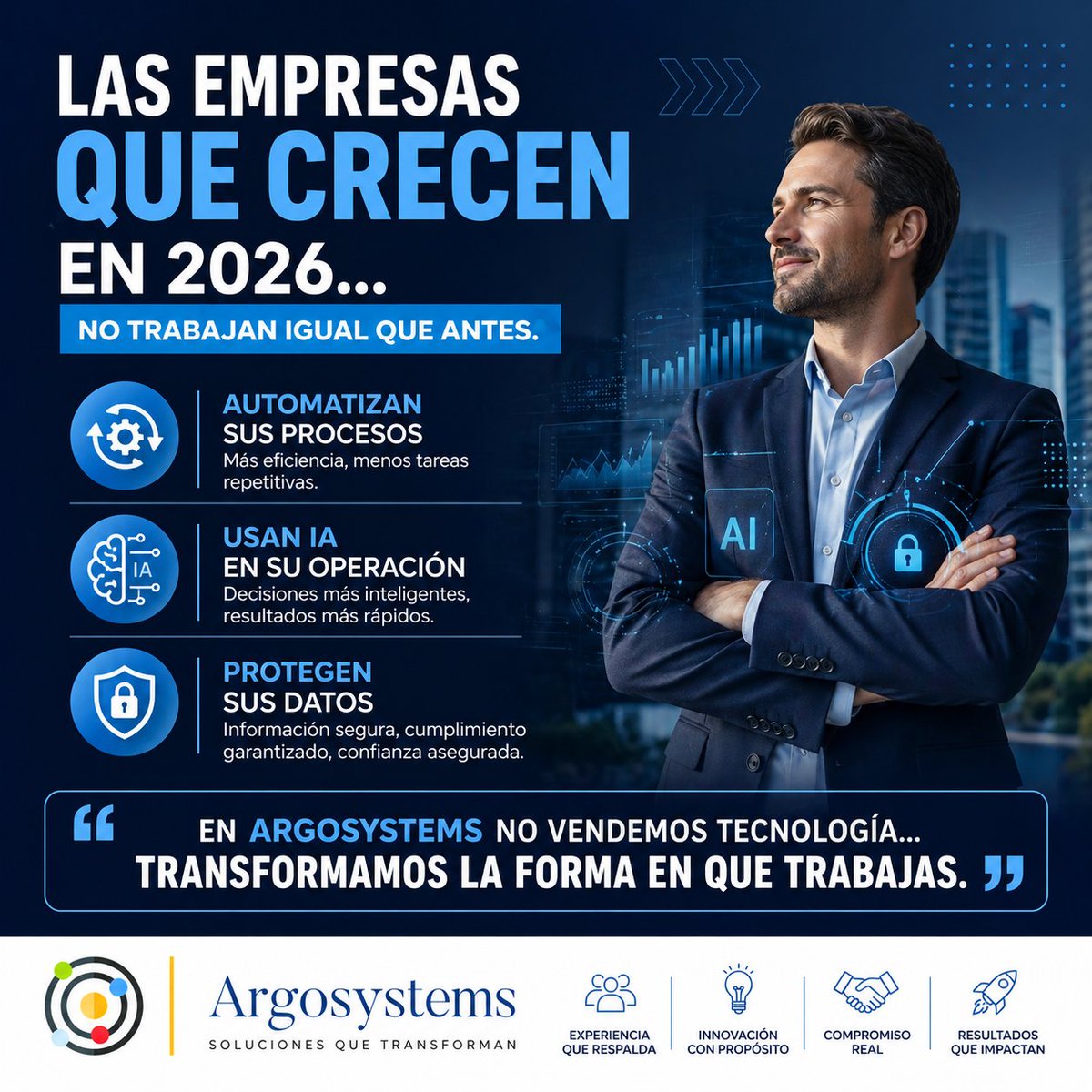 ArgosystemsEc's tweet photo. 🤓 Las empresas que están creciendo en 2026… no hacen más. hacen mejor.
✔️ Automatizan
✔️ Usan IA
✔️ Protegen su información
El resto… se queda atrás.
📧 mailto:ventas@argos.com.ec https://t.co/WmaHddffqu