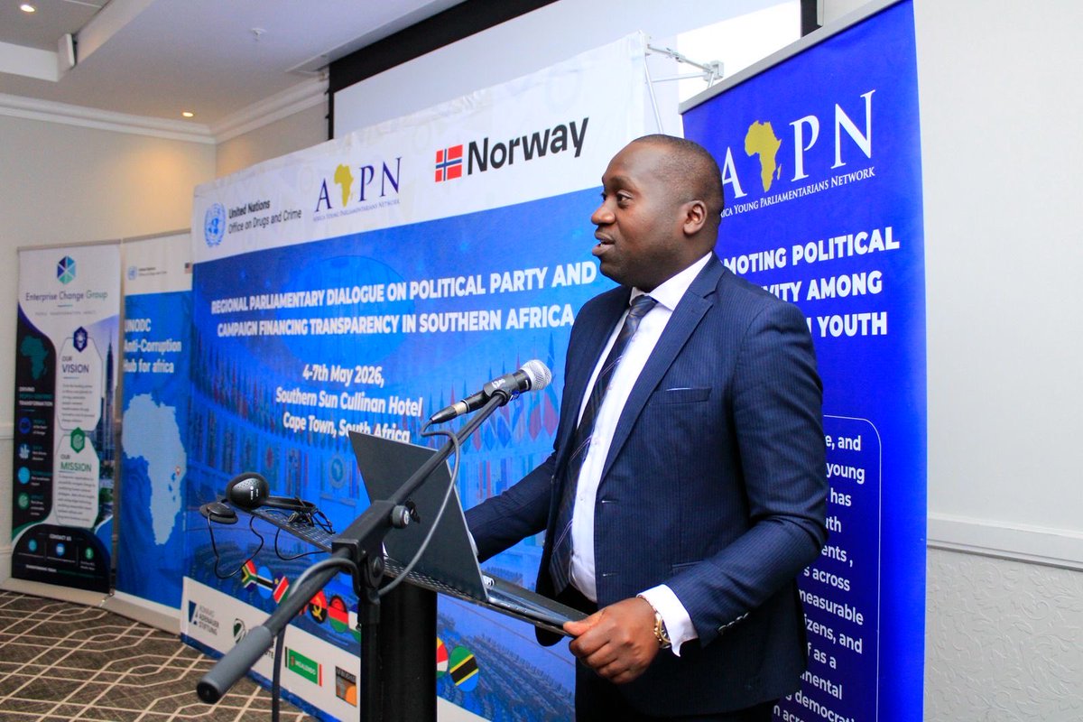 AnthonyBuluma's tweet photo. Honored to be part of the Regional Parliamentary Dialogue on Political Party and Campaign Financing Transparency in Southern Africa taking place in Cape Town. This platform brings together young parliamentarians from across Africa. https://t.co/FQKxCbseIq