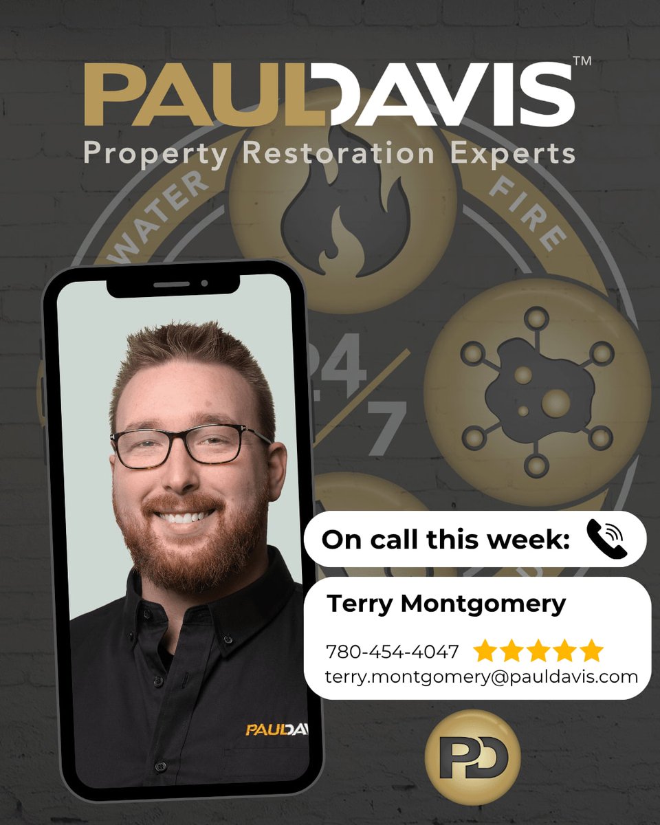 PD_Edmonton's tweet image. We’d love to hear from you at any time and are available 24/7 for emergency response. Terry is our Project Manager on call for the week of May 4 - 10. Please don't hesitate to reach out to Terry if you need any help.  #OnCall #24_7Support #EmergencyResponse