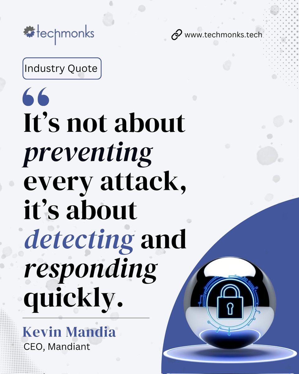 techmonks_tech's tweet photo. No system is 100% secure, no matter how strong the defenses are.
What separates resilient organizations is how fast they detect and respond to threats.

If an attack happens, how quickly do you think most systems can respond?

#tech https://t.co/hlyOw80lVo