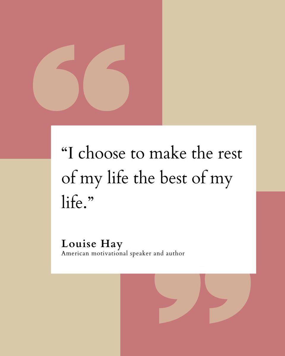 ahboveallmadnes's tweet image. “Each day is a new opportunity. I chose to make this day a great one.”
― Louise Hay

#LouiseHay #QuoteOfTheDay #WisdomQuote
