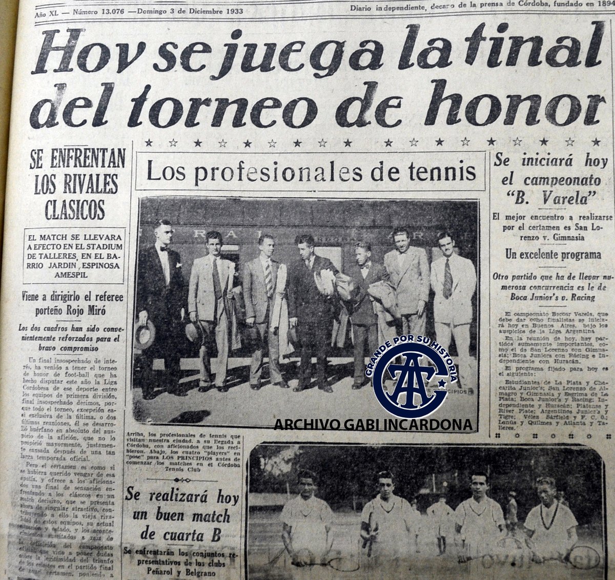GabiIncardona17's tweet photo. 6)📆03/12/1933 | FINAL Copa de Honor LCF 🏆
#TALLERES 7 #Belgrano 3 |🏟️#LaBoutique
Fue la única edición que la Liga Cordobesa organizó luego de terminar el Oficial Anual. En semifinales, #Talleres le ganó a #Instituto mientras que #Belgrano hizo lo propio con #AudaxCórdoba https://t.co/RES3pdZXQU