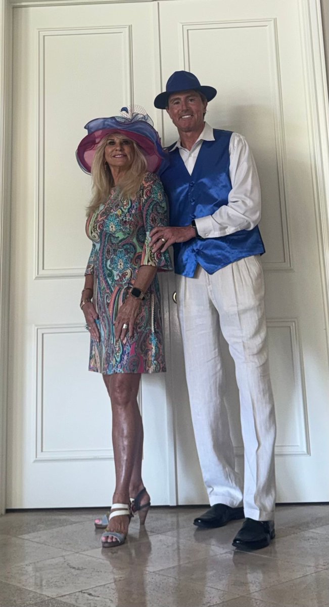 azlarsen's tweet photo. Big day at the Derby Party - best hat and best dressed 😎 and the wife picked Golden Tempo in the money pool . https://t.co/Mogq0hQMhU