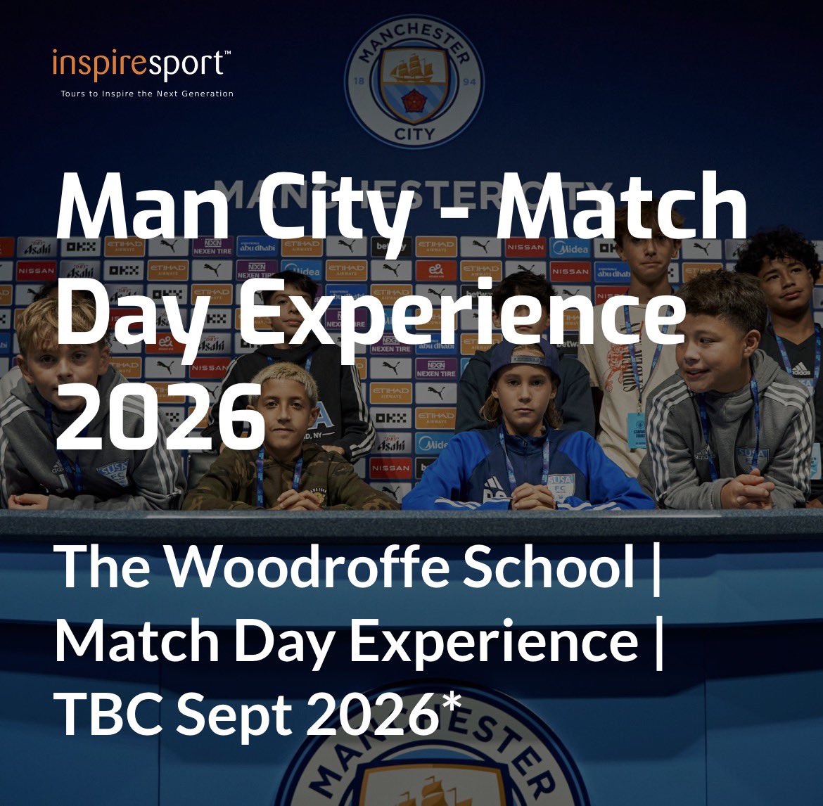 HeadteacherTws's tweet image. Woodroffe return to Manchester this September.

Open to Y9, 10, 11 and 6th Form.

Places available from 5pm tomorrow.

@ManCity 
@inspiresport 

#school 
#schooltrip 
#football