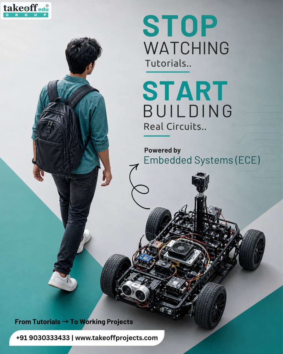 takeoffedugroup's tweet photo. Watching tutorials won’t build your skills -
working on real circuits will. ⚡

Get hands-on with Embedded Systems and turn knowledge into real projects 🚀

🌐 https://t.co/A0S4Gi49Lu

#EmbeddedSystems #ECEProjects #RealTimeProjects #EngineeringStudents #TakeoffEduGroup https://t.co/P7hVOF1Vno
