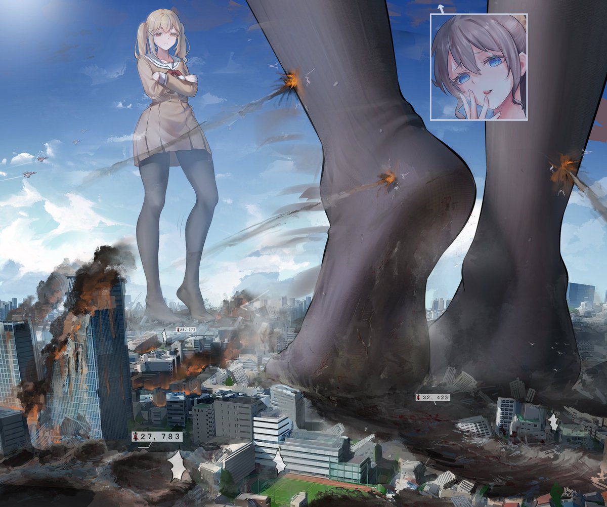 有咲_沙绫
#巨大娘 #giantess