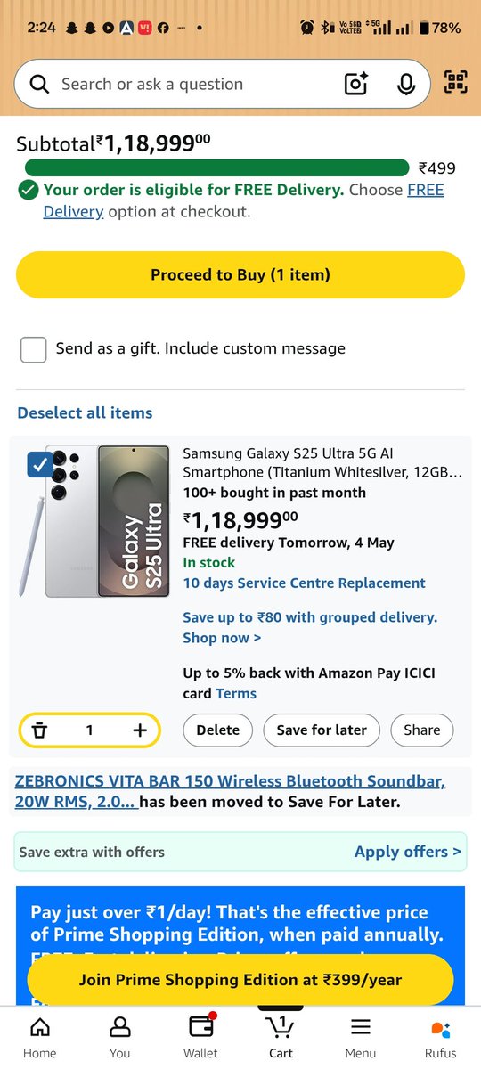 Abhishe_6's tweet photo. @stufflistings @Wasimkh110 My favourite colour of Samsung Galaxy S25 Ultra is Titanium Whitesilver 😍❣️

#GalaxyS25Ultra 
#stufflistingsarmy
@stufflistings https://t.co/pX4QzI6VCs