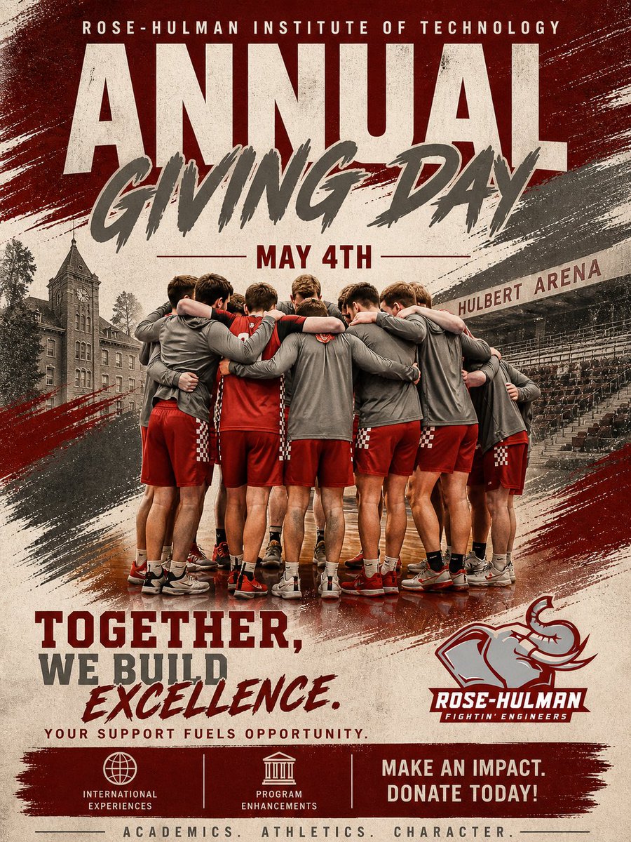 RoseHulmanHoops's tweet photo. It’s Giving Day!

Help us continue building something special at Rose-Hulman Basketball. From international travel and program upgrades, your support makes it all possible.

Tap in and support:
🔗 https://t.co/hWz6fasV0b

#RoseGivingDay #GoRose 🐘🌹 https://t.co/eIr2XLIJTO