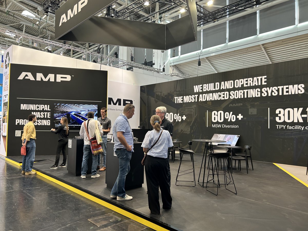 AMPSortation's tweet photo. .@IFATworldwide is on! 🇩🇪 🎉 Our team is ready to meet you at Booth 447 in Hall 6 this week to discuss how AI-powered systems are helping unlock more value, run more efficient operations, and improve the economics of material recovery. ♻️ https://t.co/2US6OEuXfz
