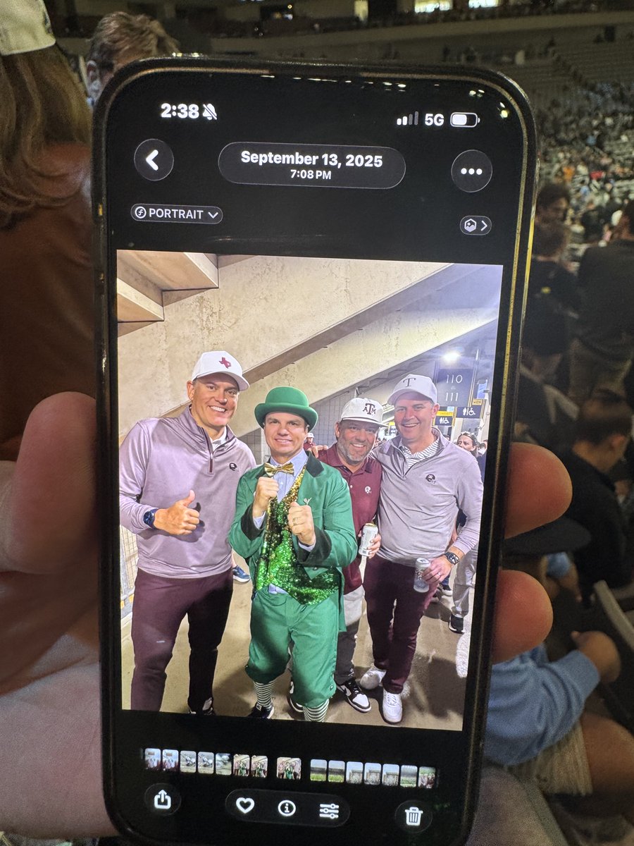 TheIrishTrain's tweet image. I was in Texas at March Madness and a guy pulls out his phone and says we got a photo at Notre Dame together! #marchmadness #notredame #texasam #aggies #irish @AggieFootball