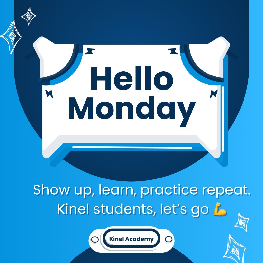 heykinel's tweet image. New week, new energy 💙
No excuses, just consistency. Show up, learn, practice, repeat.

Every small step you take today is building your future.
Kinel students, this is your reminder: you didn’t come this far to slow down now. Let’s go 💪
#goviral #explore #NewMonthNewGoals