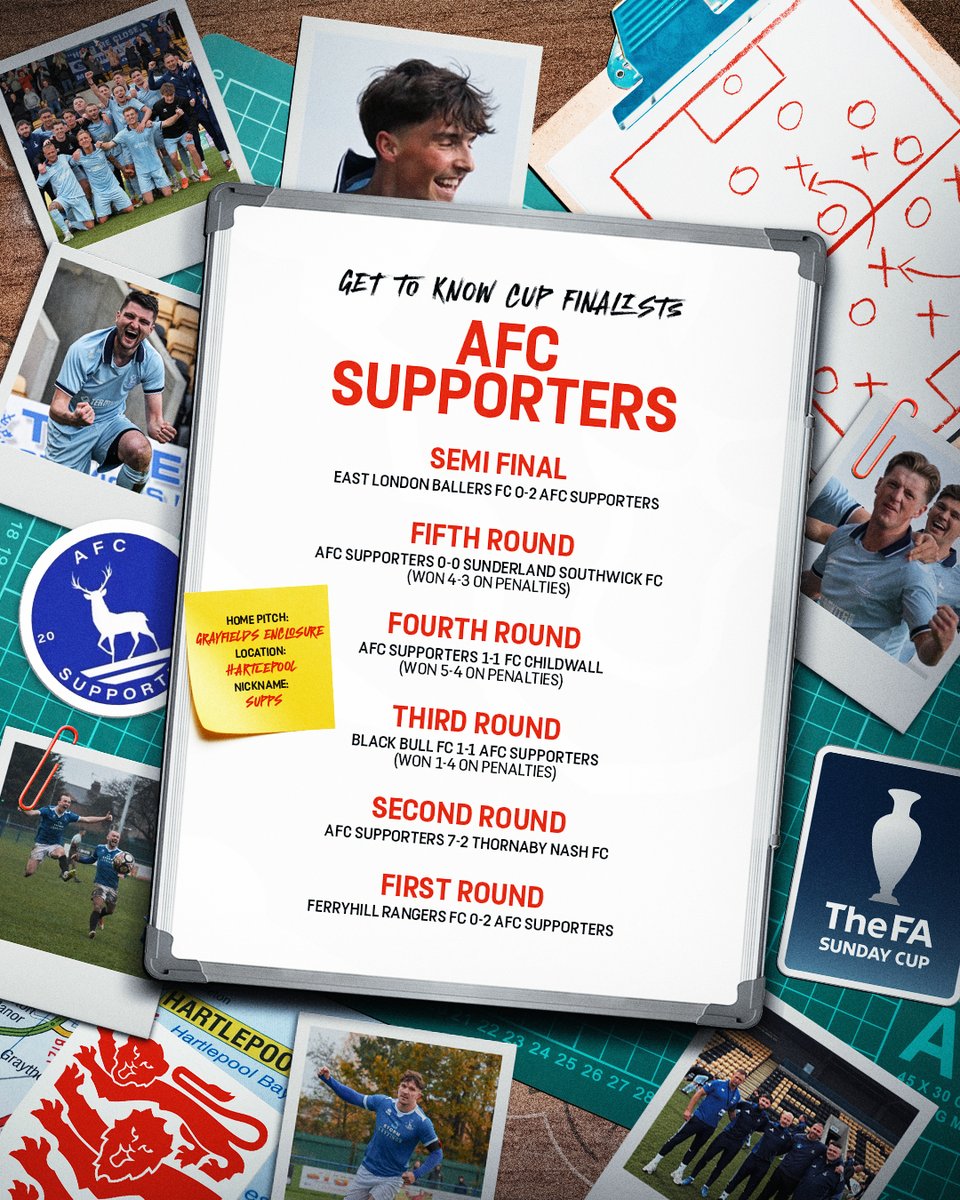 EnglandFootball's tweet photo. In the blue corner 🔵

This weekend @AFC_Supporters contest the FA Sunday Cup Final at Sheffield United’s Bramall Lane 🏟️

Here’s how they got there and a bit more about the club 👇 https://t.co/MEi1VSvN82