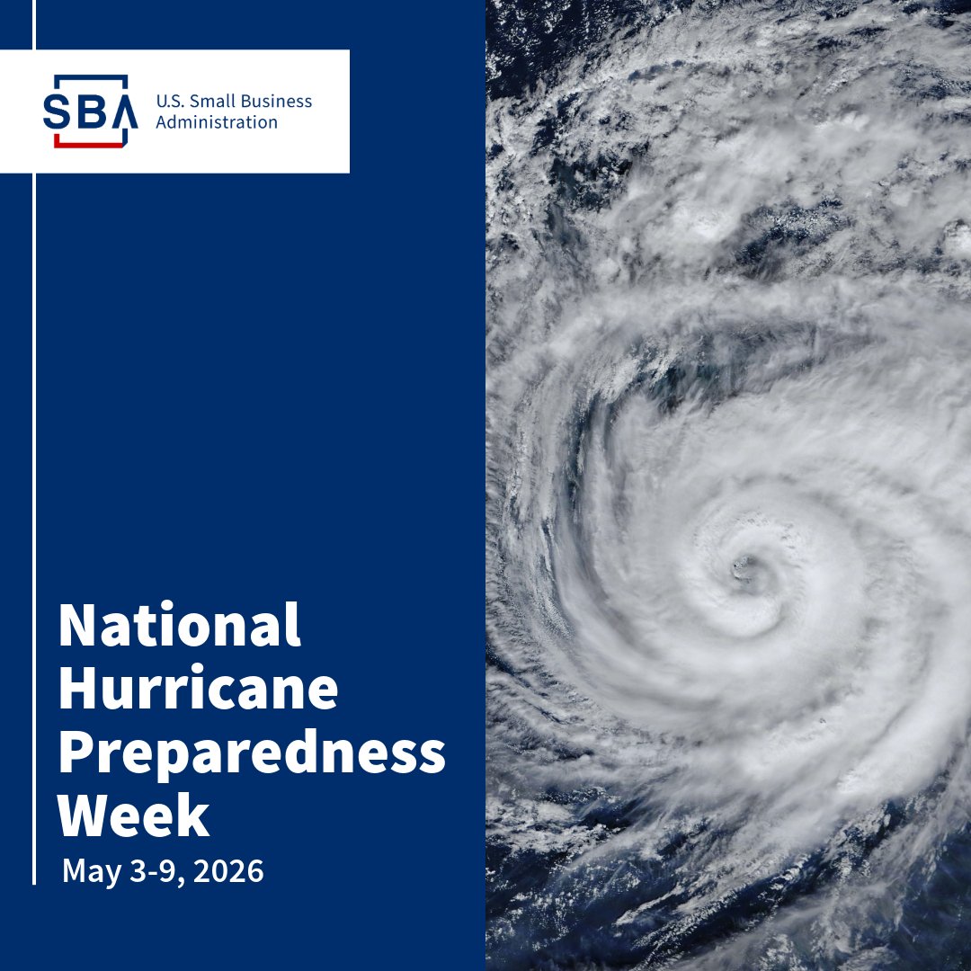 SBA_SouthFL's tweet photo. Hurricane season starts on June 1! Prepare your business now by: 
• Assessing your risk
• Creating an emergency response plan 
• Practicing and executing your plan 
Learn more: https://t.co/6ErDYEtIvi #HurricaneStrong #HurricanePrep https://t.co/PvoZlH0Rc4