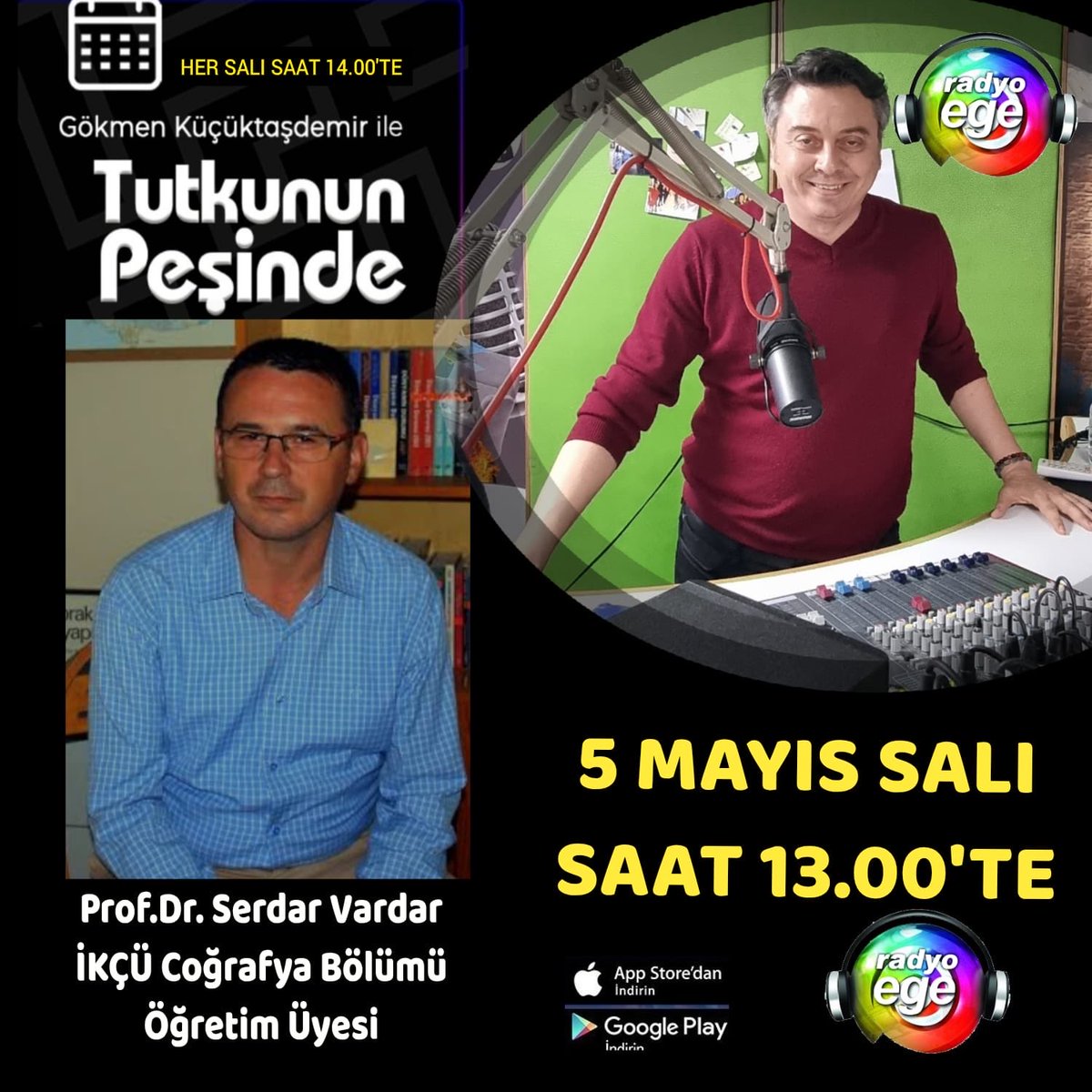 takmeorg's tweet photo. Radyo Ege'nin bu haftaki konuğu Enstitümüzün Arkeometri Laboratuvarı Birim Sorumlusu Prof. Dr. Serdar Vardar olacak.
Herkesi bekleriz.

Tutkunun Peşinde Programı Salı günü saat 13:00’te Radyo Ege'de.

https://t.co/7Re6G3tTK4

@yazgi_gokhan @sbndogan https://t.co/cjufmnK03z