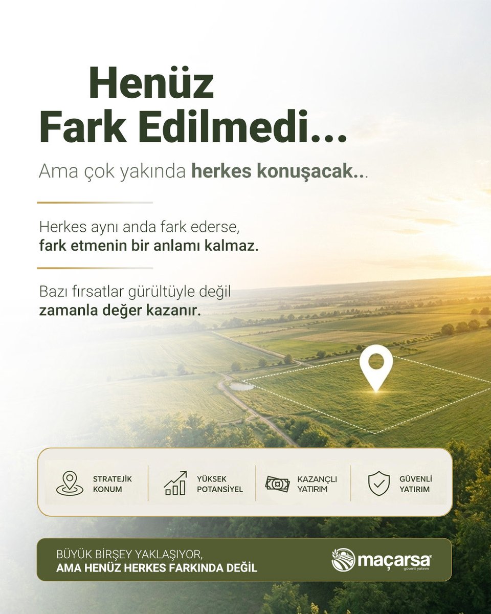MacArsagyo's tweet image. Doğru yer, doğru zamanla birleştiğinde
değer kendini gösterir.

📍 Çok yakında.

#maçarsa #arsa #arsayatırımı #yatırımfırsatı