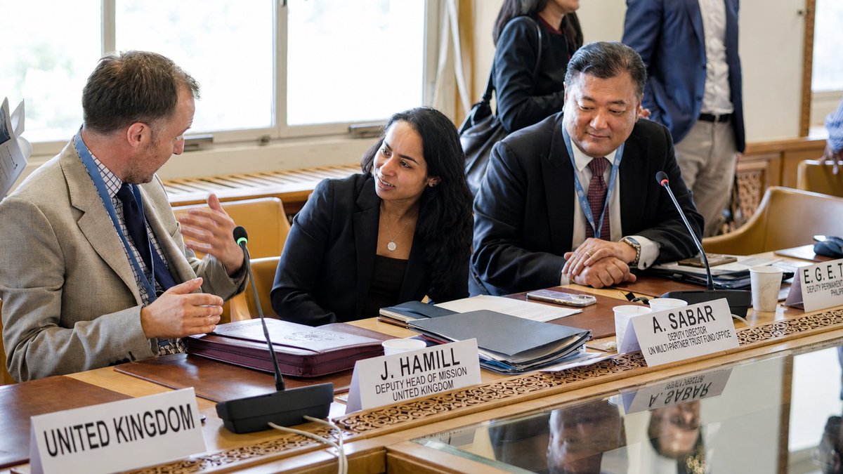 MPTFOffice's tweet photo. Huge thanks to the Permanent Missions of the @UKMissionGeneva🇬🇧and the🇵🇭@PHinGeneva for co-hosting with our Deputy Director Aisha Sabar @aisabar the annual MPTFO Partnership Forum in Geneva. As we look toward #UN80, we are ready to keep innovating for a more integrated UN system. https://t.co/7Bjz2ByltB